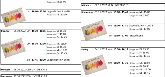 Herbstferien-Plan 2022